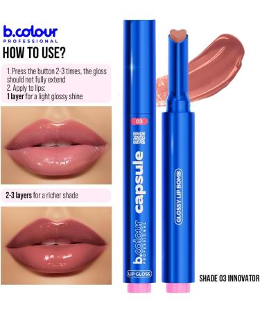 B.COLOUR PROFESSIONAL Automatic Lip Gloss / 03 Innovative CAPSULE - Buy Online on GoSupps.com