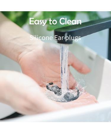 WUTAN 27.7dB Noise Cancelling Ear Plugs for Sleeping - Silicone Sound Blocking Earplugs for Sleep, Flights, Noise Reduction - Black - Buy Online on GoSupps.com