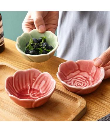 Fruit Bowl Snack Containers Flower Shaped Ceramic Dipping Bowl Soy Sauce Plate Mini Condiment Porcelain Sauce Bowl Dipping Candy Serving Plate Breakfast Bowls (Color : B) (A) - Buy Online on GoSupps.com