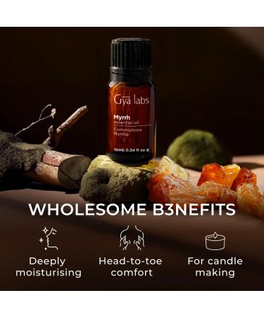 Frankincense Myrrh Roll On & Myrrh Oil for Skin Set - Essential Oils Aromatherapy Roll On with Essential Oil Set - 2x0.34 fl oz - Gya Labs - Buy Online on GoSupps.com