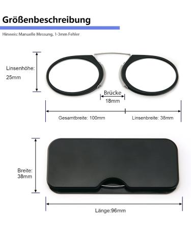 Kodilin 2 Pack Reading Glasses for Women & Men - 1.0 Diopter Monocle Glasses Mini Nose Clip B gellose Black & Blue - Buy Online on GoSupps.com