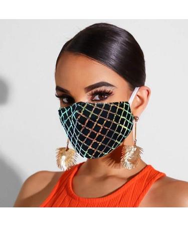 YienDoo Sparkly Sequin Mask - Orange Masquerade & Halloween Face Cover for Women & Girls - Buy Online on GoSupps.com