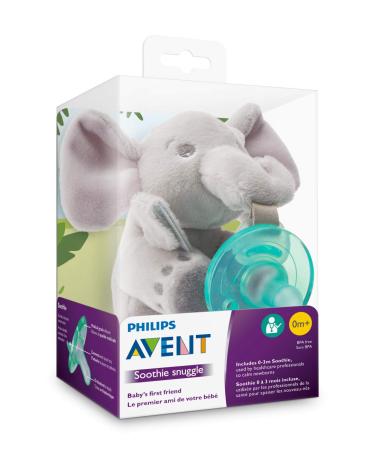 Philips AVENT Soothie Snuggle Pacifier Holder with Detachable Pacifier 0m+ - Elephant SCF347/03 - Buy Online on GoSupps.com