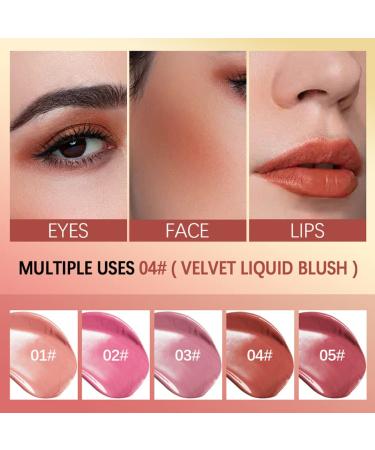 Natural Matte Liquid Blush - Dewy Cheek Tint for Long-Lasting Glow | 0.25 oz/7.5ml - Shade 04 - Buy Online on GoSupps.com