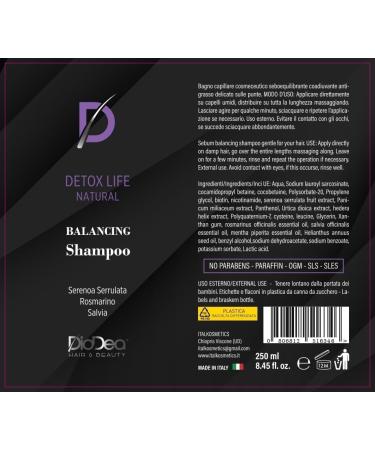  DIODEA Detox Life Balancing Anti-Hair Loss Shampoo 250ml for Oily Hair - Buy Online on GoSupps.com