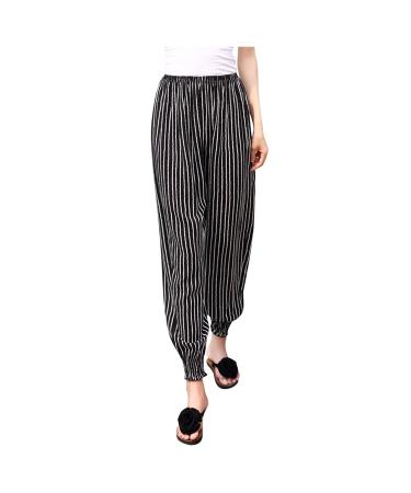 Haiorziyou loose summer pants women printed bohemian harem pants beach pants casual beach pants beach pants light leisure pants long elastic waist running pants yoga pants