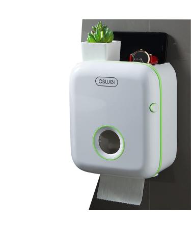 Toilet Tissue Box Waterproof and Non-Perforated Toilet Pumping Paper Rolls Toilet Toilet Paper Rack Wall-Mounted Light Luxury Green