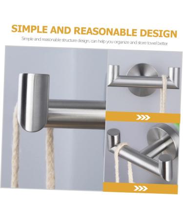 Alipis 3pcs Coat Hook Black Towel Holder Hand Towel Rack Stainless Steel Double Towel Hook Dishcloth Round - Buy Online on GoSupps.com