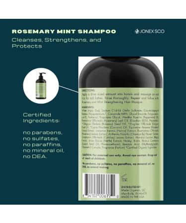 Rosemary Mint Hair Shampoo (pack of 2) Bundle with JONEX SCO Scalp Massager Hair Brush for Scalp Scrub 2 Shampoo+1 Hair Scalp Massager - Buy Online on GoSupps.com