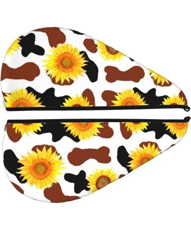 Sunflower Cow Microfiber Hair Towel - Soft Super Absorbent Wrap for Women | Quick Dry Coral Velvet Hair Cap for Long Curly & Thick Hair - Buy Online on GoSupps.com
