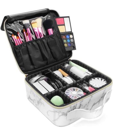 Marble Makeup Bag Travel Organizer | Waterproof Cosmetic & Jewelry Organizer (9.8x8.86x3.7 inches) - Buy Online on GoSupps.com