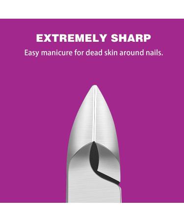 Buy Professional Stainless Steel Nail Skin Pliers & Cuticle Scissors - Purple Manicure & Pedicure Set for Ingrown Toenails - Buy Online on GoSupps.com