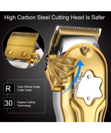 Hair Clippers for Men Full Metal Professional Combo Kit Hair Clipper Beard Hair Trimmer for Men Electric Rechargeable Barber Haircut - Buy Online on GoSupps.com