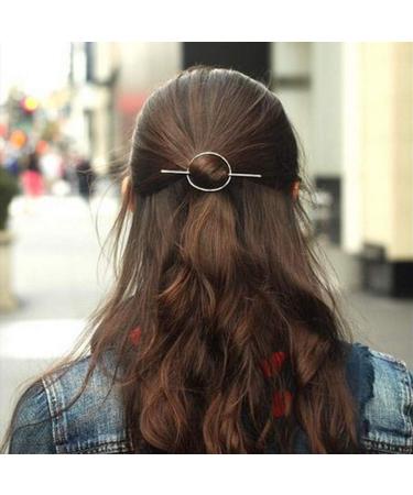 Jakawin Circle Hair Clip Brass Barrette Jewelry - Minimalist Hair Accessories for Women & Girls (Gold) | HCl035 - Buy Online on GoSupps.com