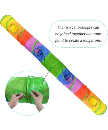 Andiker Cat Tunnel: Collapsible Pet Tube Toy for Indoor/Outdoor Fun - 2 Hole Design with Fun Ball - 25 * 120cm - Buy Online on GoSupps.com
