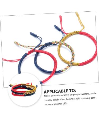 Amosfun 3Pcs bohemia to weave colored rope decorate bracelet Gift jade thread folk-custom Miss nationality Year of birth literature and art friendship Diamond Knot rope manual - Buy Online on GoSupps.com