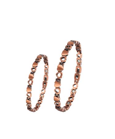 Magnetic therapy arthritis copper jewelry for women 3500 Gauss-Magnette therapy effectively relieves arthritis and wrist pain combination of fashion and health (bracelet+foot chain) (B)
