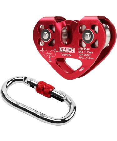 NAXEN Zip Line Pulley Tandem Speed Dual Trolley + 25kN Carabiner - High-Quality Trolley with Carabiner - Buy Online on GoSupps.com