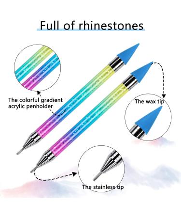 2PC Wax Nail Rhinestone Dotting Pen - Dual-End Wax Pencil for Manicure & DIY Nail Art Decoration - Buy Online on GoSupps.com
