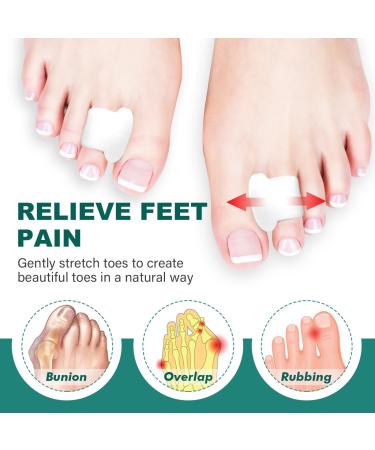 Decproch Toe Spreader - 12 Silicone Toe Separators for Overlapping Toes & Friction Relief - Unisex Comfort Solution in White - Buy Online on GoSupps.com