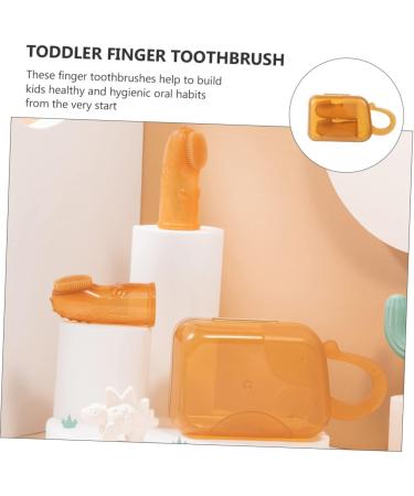 Minkissy Toothbrush Set for Newborns - Nano-Silver Finger Brush & Milk Stain Cleaner | Toddler Teething Massage Device - Buy Online on GoSupps.com