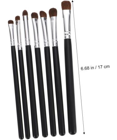 Healeved 7pcs Eyeshadow Daily Use Makeup Brush Horse Hair Concealer Brush Wood Black Lip Brush - Buy Online on GoSupps.com