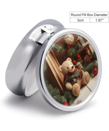 Portable 3 Compartment Pill Box - Travel-Friendly Xmas Tree Bear Doll Design | Small Pill Organizer for Handbag & Pocket - Buy Online on GoSupps.com