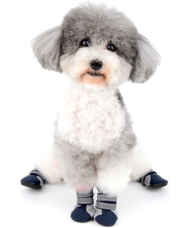 Zunea Dog Shoes - Slipproof Paw Protection for Small Dogs | Adjustable Reflective Soft & Breathable | Summer Heat-Resistant Blue (4 Pack) - Buy Online on GoSupps.com