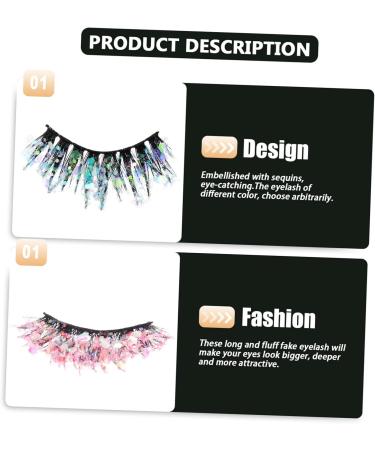 minkissy 6 Pairs Sequin False Eyelashes Sequin Lashes Luminous Glitter Lashes 3d Fake Lashes Glow in The Dark Makeup Lashes with Butterflies European and American Miss Tool Artificial Fiber - Buy Online on GoSupps.com