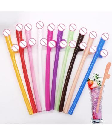 30Pcs Adult Prank Drink Straws Party Straws Naughty Girl Straws Disposable Straws Food-Grade Plastic Non-Toxic for Party Supplies Girls Night (White)