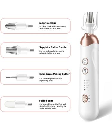 Nail Drill Cordless Electric Manicure Pedicure Set LED Electric Nail Files Portable Toenail File with 8 Attachments 20 Sanding Bands for Nail Buffer Grinder Sander Trimmer Cuticles Hard Skin - Buy Online on GoSupps.com