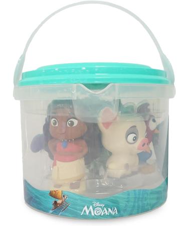 Disney Store Moana Bath Toy Set - 5 Pc. Set with Moana, Maui, Pua, Hei-Hei & Tamatoa | Includes Storage Bucket | Ages 6 Months - Buy Online on GoSupps.com