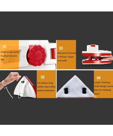 Window Cleaner Wipers Double-Sided Window Cleaner Glass Cleaning Brush Glass Wiper Household Cleaning Tools with Anti-Falling Rope for High-Rise Double Glazed Windows - Buy Online on GoSupps.com