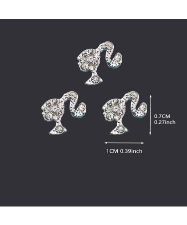LIFOOST 3D Barbie Head Nail Charms - 20 PCS Silver Metal Decorations for Acrylic Nails | Cute & Kawaii Nail Charms (LIF114) - Buy Online on GoSupps.com