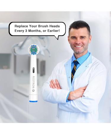 REDTRON Replacement Brush Heads for Oral B Electric Toothbrush (4 Pack) - Compatible with Pro1000, Pro3000, Pro5000, Pro7000 and More - Buy Online on GoSupps.com