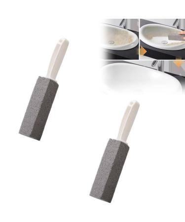 Strong Cleaning Pumice Stone Pumice Stone for Toilet Cleaning Suitable for Cleaning Toilet Bathroom Kitchen Sink Grill (2pcs with Handle)