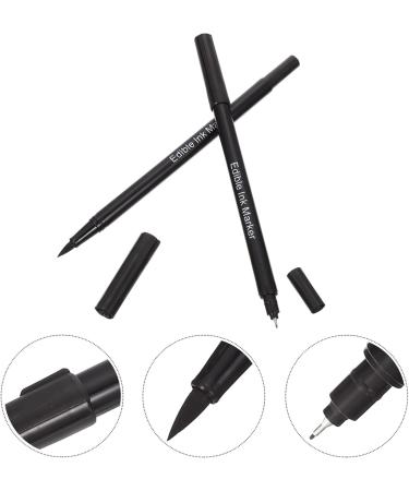 Hemoton 2Pieces Black Food Coloring Markers Ultra Fine Tip (0.7mm) Edible Pen Food Grade Writer for Decorating Painting Drawing Baking Fondant Cake - Buy Online on GoSupps.com