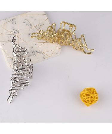 AOPRIE Metal Hair Clips for Women - Large Size Claw Clip 2 Count - Hair Accessories for Girls in Gold and Silver - Buy Online on GoSupps.com