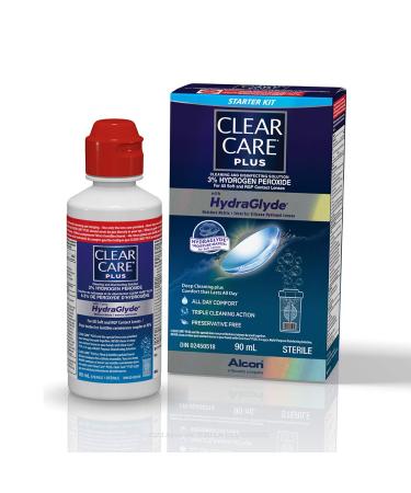 Clear Care Plus With HydraGlyde Contact Lens Solution Travel Size Cleaning & Disinfecting Solution With Hydrogen Peroxide 90 mL