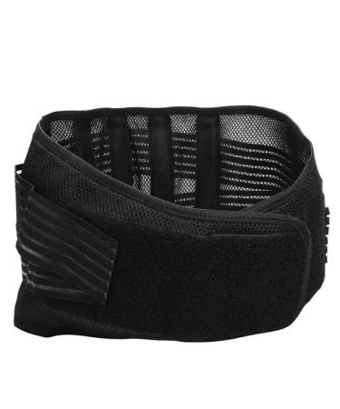 Waist Support Lumbar Corset Elastic Breathable Sports Safety Posture Back Belt Black/Grey XL