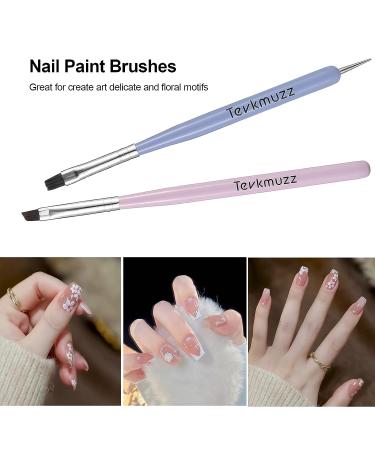 Tevkmuzz 6 PCS Nail Art Brushes Set - Nail Extension Gel, Dotting Pen, Liner Brush - Ideal for Gel Polish & Nail Design - Buy Online on GoSupps.com