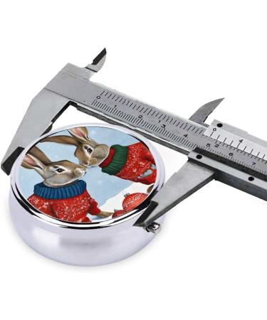 Bunny Rabbit Round Pill Box - 3 Compartment Mini Travel Organizer for Vitamins & Medicine | Portable Decorative Purse Case - Buy Online on GoSupps.com