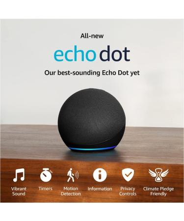 Echo Dot 5th Gen Charcoal with Amazon Basics Smart Color Bulb - Buy Online on GoSupps.com