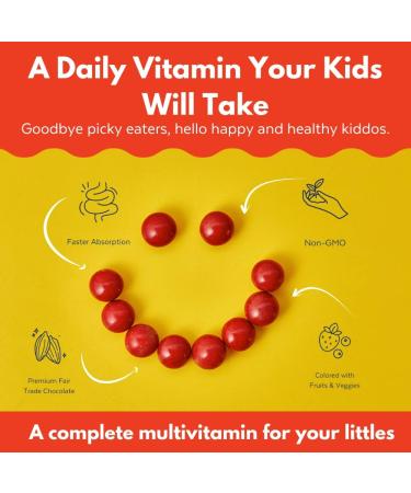 Good Day Chocolate Complete Multivitamin for Kids Daily Supplement of Vitamins A B6 B12 C D E Folate and Biotin Fair Trade and Non-GMO Chocolate 50 Pieces 50 Count (Pack of 1) - Buy Online on GoSupps.com