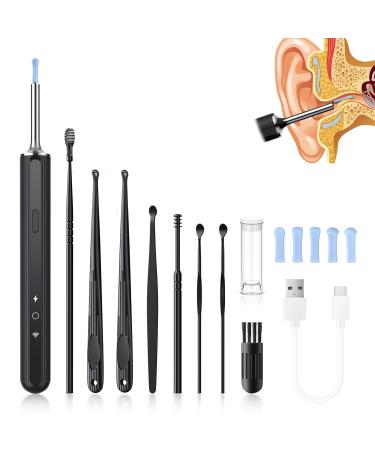 Ear Wax Removal - Earwax Remover Tool with 8 Pcs Ear Set - Ear Camera with 6 Ear Spoon - Ear Cleaner with Camera - Earwax Removal Kit with Light - Ear Cleaner for iOS & Android