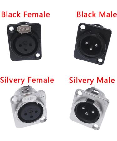 XLR Metal Socket YS145 YS146 Male Female 3 Pin Microphone Connection - Black Female (YS145BG YS146BG) - Buy Internationally - Buy Online on GoSupps.com