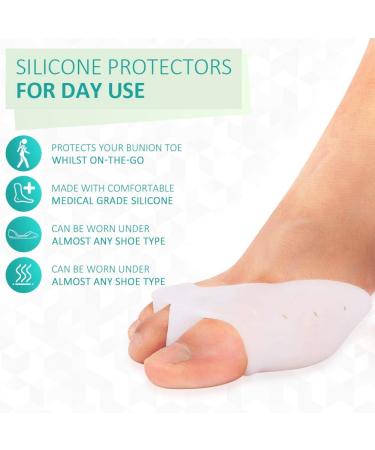 3-Toes Holes Separator & Silicone Bunion Protector - Hammer Toe Spacer for Pain Relief | Forefoot Pillows & Foot Pads for Hallux Valgus - Unisex Solution for Comfort - Buy Online on GoSupps.com