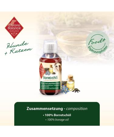 ChronoBalance Borage Oil for Dogs (100 ML) - 3 Times Unsaturated Fatty Acids - for Skin and Coat - Supports Metabolism and Immune System - Buy Online on GoSupps.com