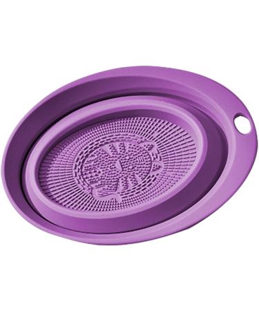 Makeup Brush Cleaner Mat | Cosmetic Makeup Brush Cleaner Bowl | Portable Silicone Makeup Brush Cleaner Washing Tools for Girls and Women Kot-uk Purple - Buy Online on GoSupps.com