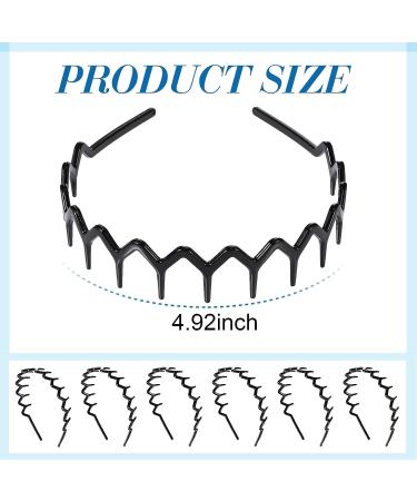 Chuangdi 6 Pieces Zigzag Headband - Black Fresh Style Hair Comb Hairband for Women and Girls - Buy Online on GoSupps.com